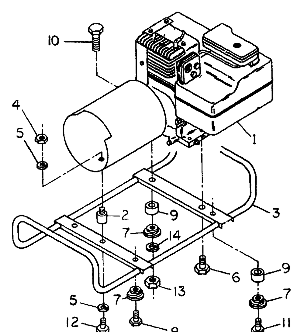 Cradle Assembly Diagram and Parts List for 8840-1-S2400  Briggs and Stratton Generator